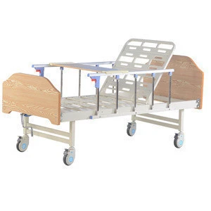 Adjustable Hospital Beds Medical Equipment Furniture Manual Hospital Bed with Wooden Bedhead