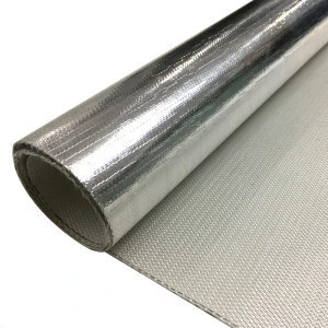 AL 3732 0.43mm silver one side aluminum foil laminated fiberglass cloth in roll for thermal insulation