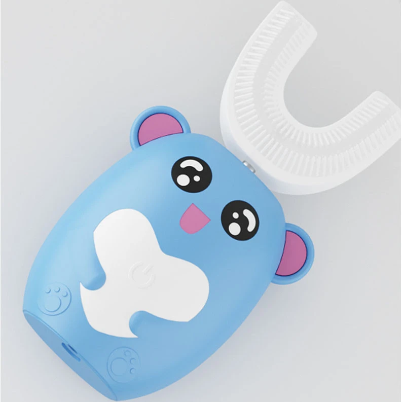 Amazon 2021 new style USB rechargeable auto U shape silicone  Child toothbrush cute design