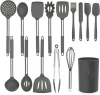 Amazon hot sale 15PCS Kitchen Utensils set Silicone Cooking Utensil Set with Stainless Steel Handle
