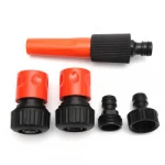 Anti-slip 1/2 adjustable ABS plastic straight green water garden hose spray nozzle set connector combe