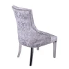 Antique tufted french style crushed velvet dining chair with metal legs