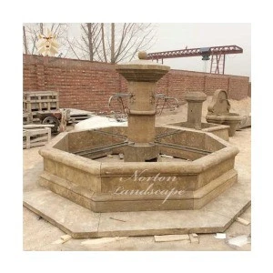 Antique yellow marble french style stone fountain outdoor garden used marble water fountains NTMF-A190S