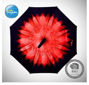 Anyuan shangyu umbrella factory fashion style double layer up side down reverse umbrella