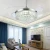 Import Arabic Luxury Retractable Chandelier Crystal Fancy Hidden Transparent Blade Ceiling Fan With LED Light from China