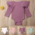 Import Baby Spring Autumn Clothing Newborn Infant Baby Girls Boys Ruffles Long Sleeve Bodysuit Robbed Solid Jumpsuits Outfit Set from China