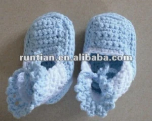 Baby&#x27;s 100%Soft Cotton Crocheted Shoes