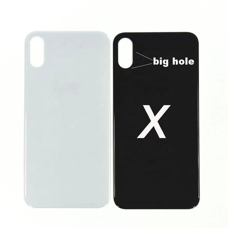 Back Glass with big hole For iPhone x Back housing Replacement Part with logo