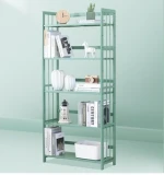 Bamboo floor book shelves Bookcase 5 Shelf Storage Rack Display Stand