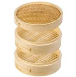 Bamboo Steamer Natural Food Handmade Custom Logo Various Size With Liners