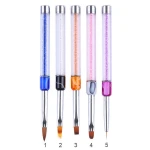 Beauty gel paint drawing Nylon hair nail art polish brush set acrylic 5 colors nail brush