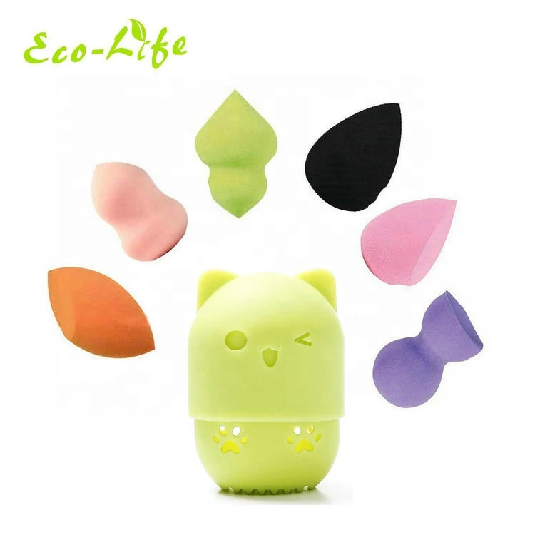 Beauty Tools Portable Silicone Cat Makeup Puff Holder Sponges Holder