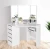 Import Bedroom furniture white corner curved dressing table dressing table with 5 drawers 3 mirror and stool dressing table from China