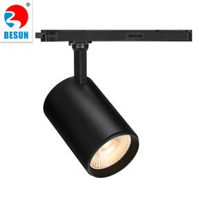 BESUN 35W integrated cob led track light dimmable track rail spotlight zoomable and dip switch CCT changeable led shop light