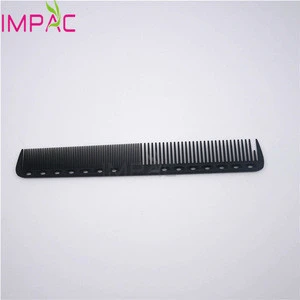 Black hair cut salon comb with fine and wide tooth for barber