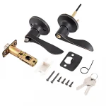 Black handle lock set zinc alloy door lock