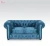 Import Blue velvet Furniture button tufted couch loveseat roll arm sofa living room fabric Chesterfield sofa canape from China