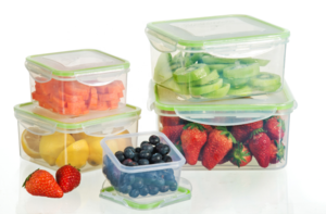 BPA Fee  8 IN 1 Square Shape Plastic Fruit Container Stackable Microwave Food Storage Container