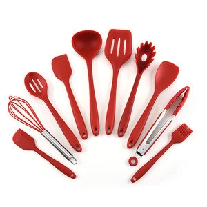 BPA free dishwasher safe silicone spatula set heat resistant cooking utensil set black silicone kitchen utensils set
