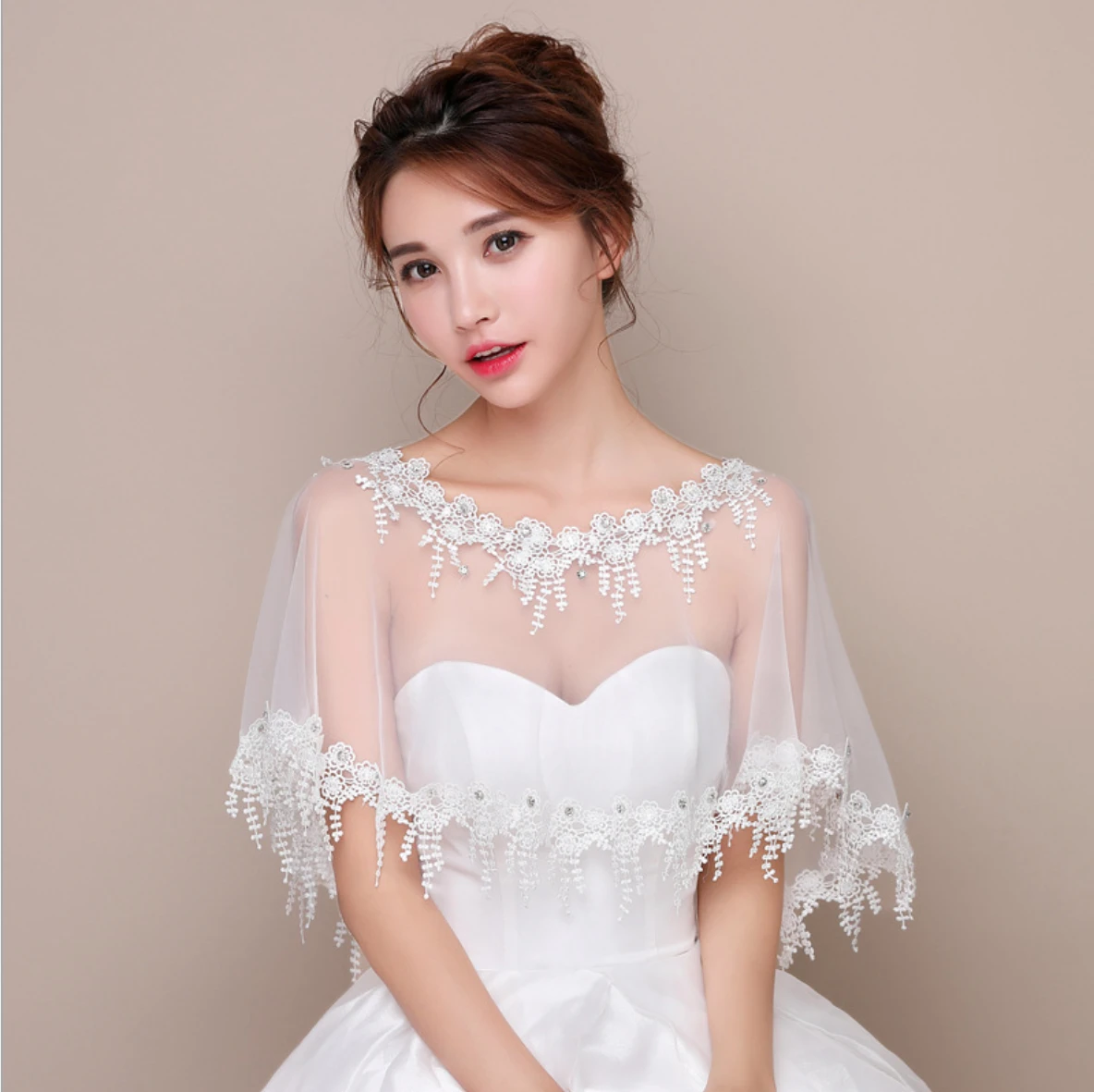 Bridal Wraps Lace Appliques Women&#x27;s Wedding Dress Accessories Shawl