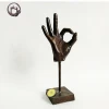 Bronze Metal Alphabet OK Shape Hand Gesture Handicrafts Home Decoration Pieces