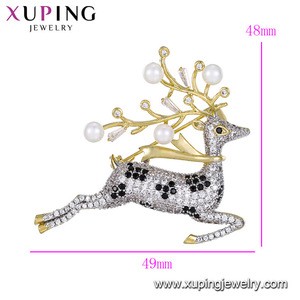 brooches-466 xuping Christmas moose reindeer shape party brooches women jewelry gift brooch