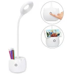 BT-6394 Girls Boys Reading Light 3 AA / USB Charging Book Light with Pen Holder for Kids, Dimmable Study  LED Desk Lamp