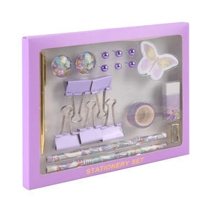 Butterfly Series Office School Stationery Set with colorbox