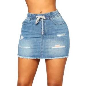 C Clothing Jupe En Jean Para Mujeres Faldas Vaqueras High Waist Y2k Skirt Denim Jeans Skirt For Girls