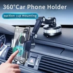 Car Dashboard Mounted Mobile Phone Holder With Lock Car Phone Stand 360 Degree Rotation Universal Cars Trucks Phone Bracket