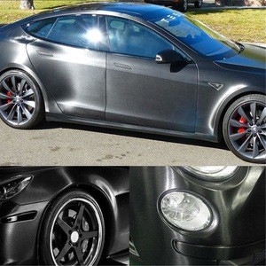 Car Wrap Vinyl Film Brush Metallic Black wrapping for Cars &amp; Vans Mirrors Bumpers Hoods Roofs
