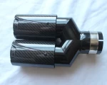 Carbon Fiber Exhaust Tip For BMW Universal Exhaust H Type 2Tips