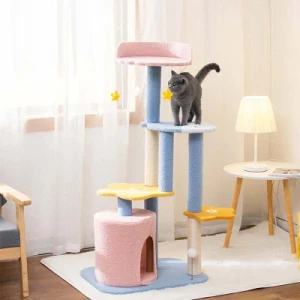 Cat Climbing Tree Pet Supplies Products Cat Nest, Cat Scratching Pillar Hammock Large Cat Jumping Platform, Cat House Toy Villa Condo