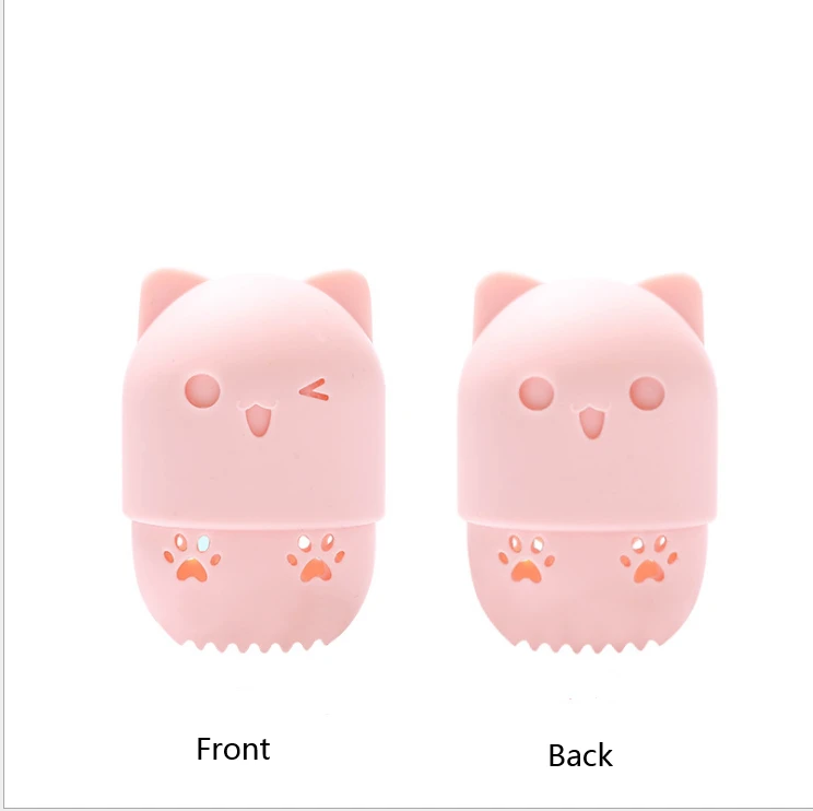 Cat Shape Silicone Makeup Sponge Cleaner Holder Cosmetic Puff  Carrying Case Storage Beauty Sponge  Silicone Case