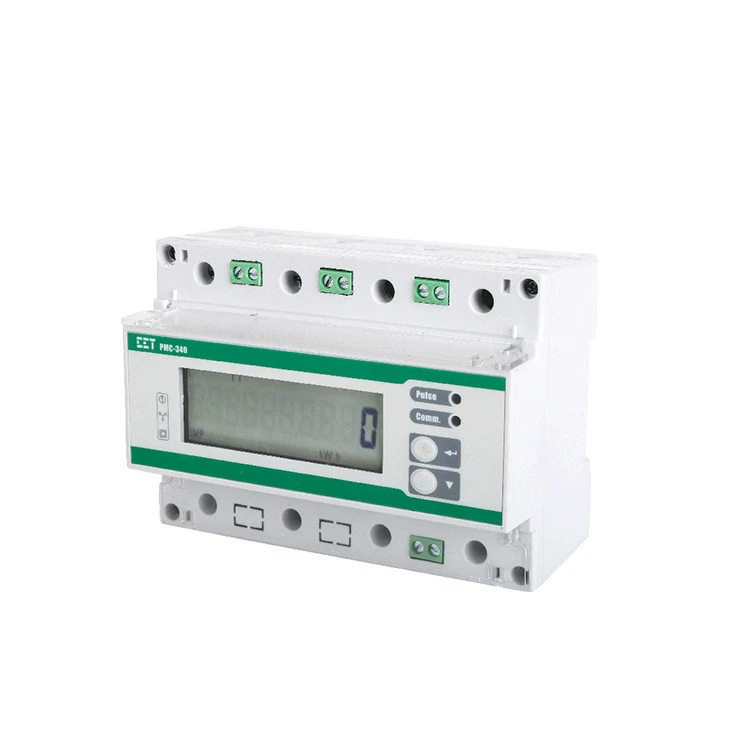 CET PMC-340 Three Phase 4 Wire 35mm DIN Rail Mount LCD 5A CT Input Digital Smart Kwh Electric Energy Meter