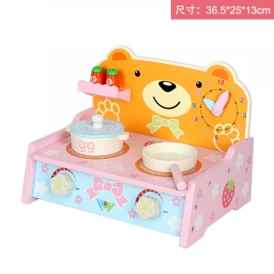 Children Wooden Pretend Play Kitchen With Accessories Toys Educational Toy Kids Small  Kitchen Play Game Set Toys