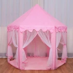 Children's Toy Indoor Hexagonal Tent Princess Room Pink Castle Little Girl's Dollhouse Children's Tent Indoor Play Room