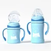 China Custom Made 120ml/220ml Wide Mouth Baby Bottles Breastfeeding Glass Baby Feeding Bottle