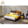 China export  cushion cover  washable high density sponge  fabric bed teenager beds with bed side table