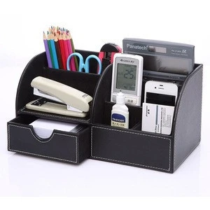 China factory Office Supply Eco-Friendly Synthetic Leather Desk Set