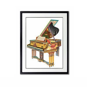 China quality supply 3D Paper Fashion decor collage art Piano by SEATTLE-ART