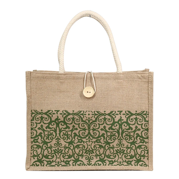 China Suppliers Wholesale Custom Logo Eco Reusable Jute Tote Bag With Custom Logo