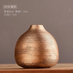 Chinese porcelain home decoration ceramic vase silver gold color small