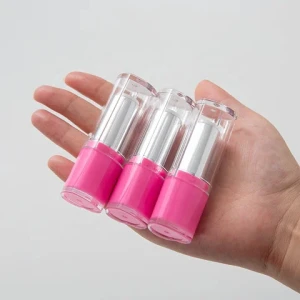 Christmas Festival Special 3.5g 4g 5g Barbie Silver Unique Pink Heart Shape Lipstick Tube Empty Lipstick Container for Wholesale