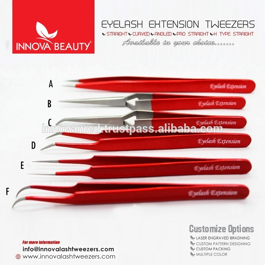 Chrome Finish Eyelash Extension Tweezers With Smart Packaging