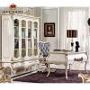 classic style home furniture 45 inch wide bookshelf luxury home office solid wood white bookcase