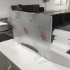 Clear acrylic safety shield screens office table partition divider sneeze guard