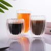 Clear Drinkware High Borosilicate Double Wall Glass Tea Coffee Cup OEM