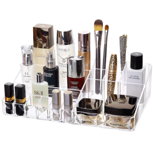 Clear makeup organizer storage box plastic home cosmetic storage makeup organizer for makeup accessories