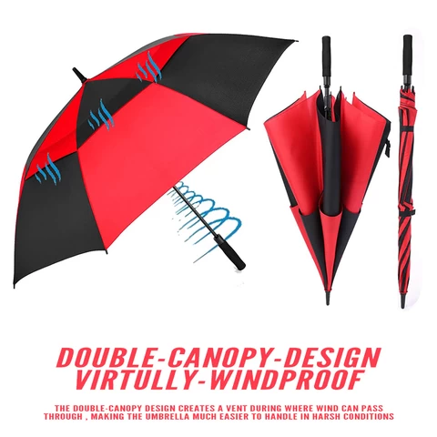 150cm Extra Large Oversize Double Canopy Air Vented Windproof Auto Open Golf Umbrella